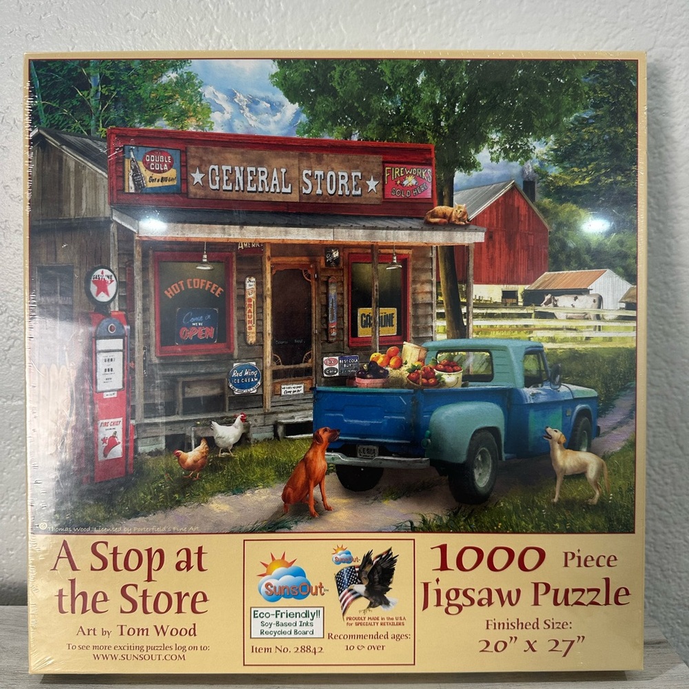 A Stop At The Store Tom Wood Jigsaw Puzzle 1000 pc 20" X 27" SunsOut 28842